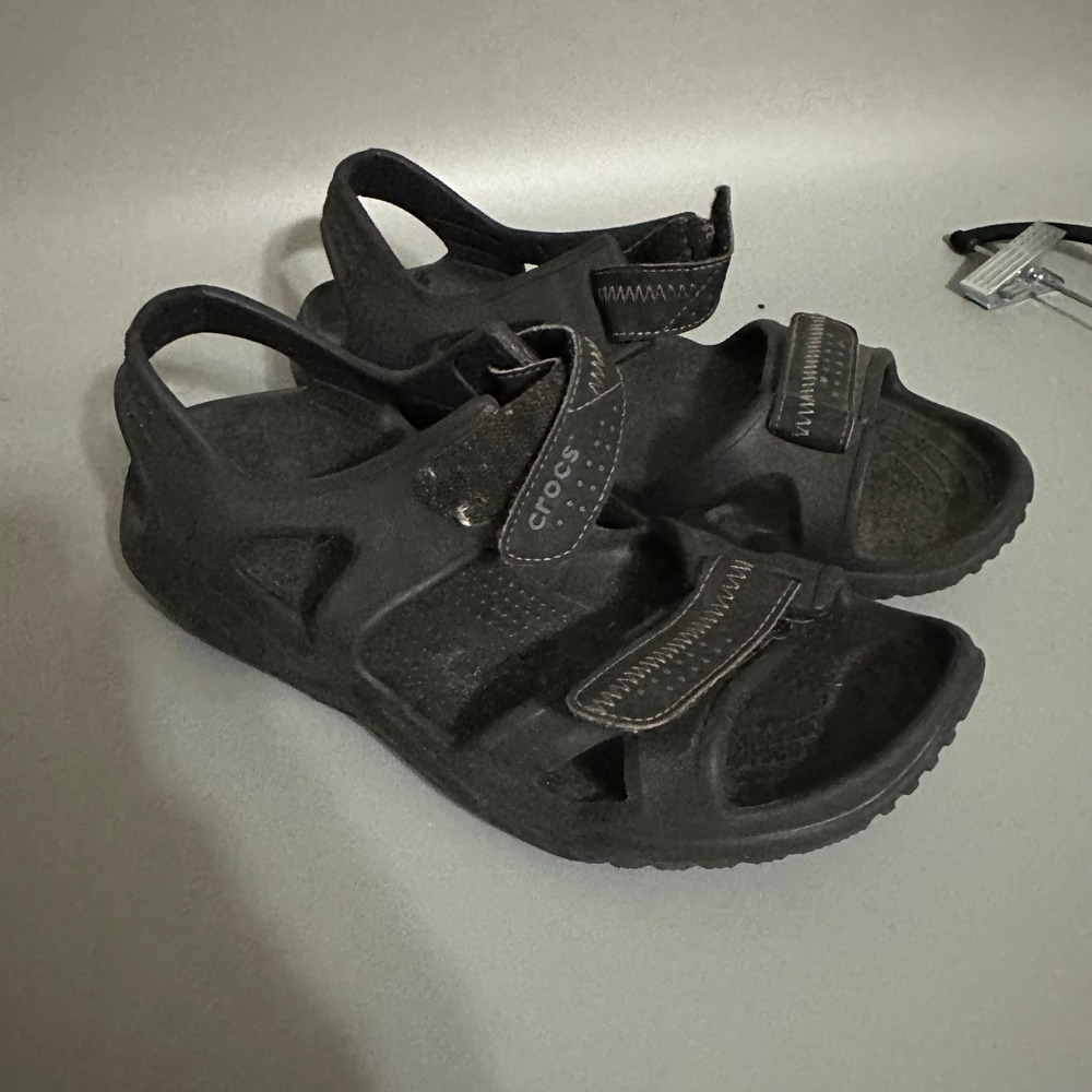 Crocs Swiftwater Sandals Mens 10 Black Adjustable Straps Water Shoes Outdoor